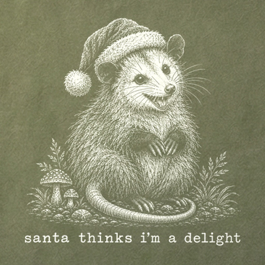 Santa Thinks I Am a Delight Possum Cotton T-Shirt