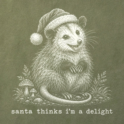 Santa Thinks I Am a Delight Possum Cotton T-Shirt