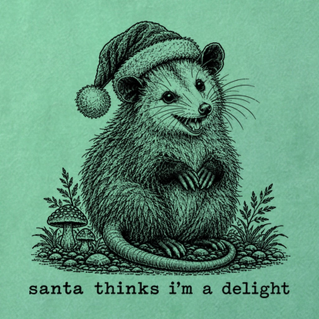 Santa Thinks I Am a Delight Possum Cotton T-Shirt