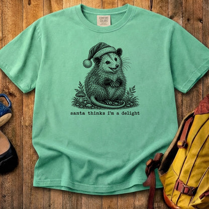 Santa Thinks I Am a Delight Possum Cotton T-Shirt