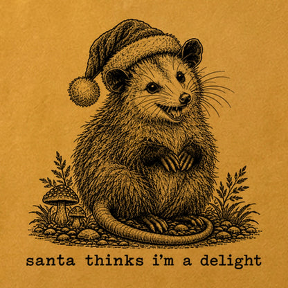 Santa Thinks I Am a Delight Possum Cotton T-Shirt