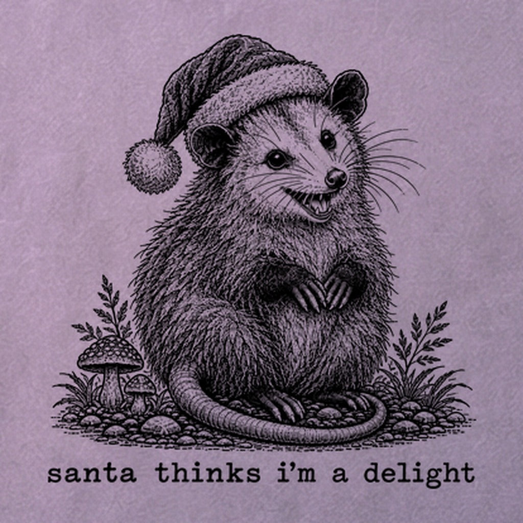 Santa Thinks I Am a Delight Possum Cotton T-Shirt