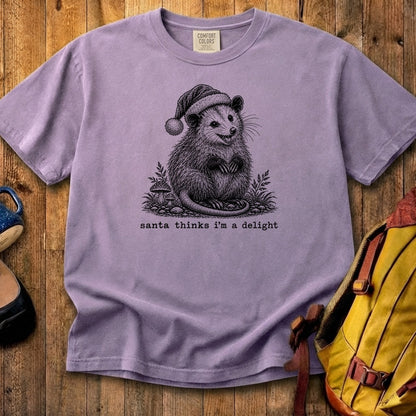Santa Thinks I Am a Delight Possum Cotton T-Shirt