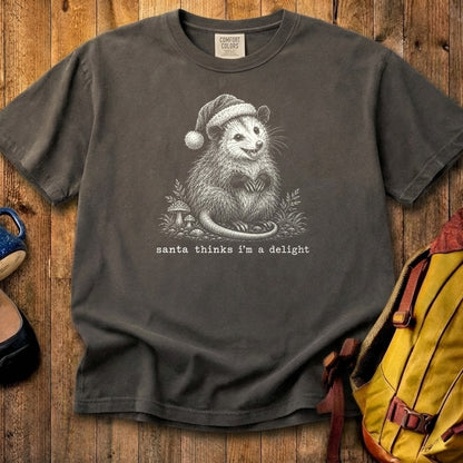 Santa Thinks I Am a Delight Possum Cotton T-Shirt
