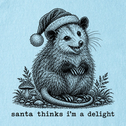 Santa Thinks I Am a Delight Possum Kids Cotton T-Shirt