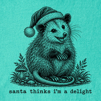 Santa Thinks I Am a Delight Possum Kids Cotton T-Shirt
