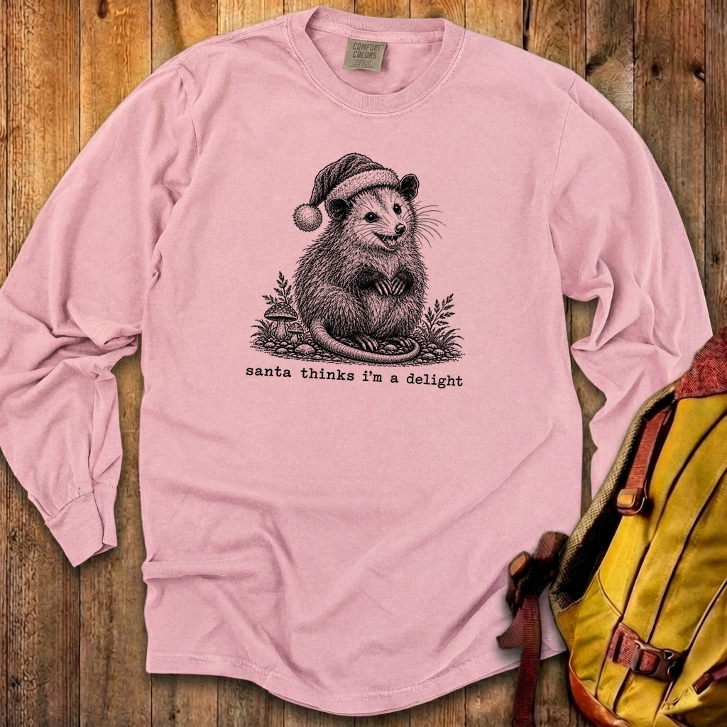 Santa Thinks I Am a Delight Possum Premium Long Sleeve
