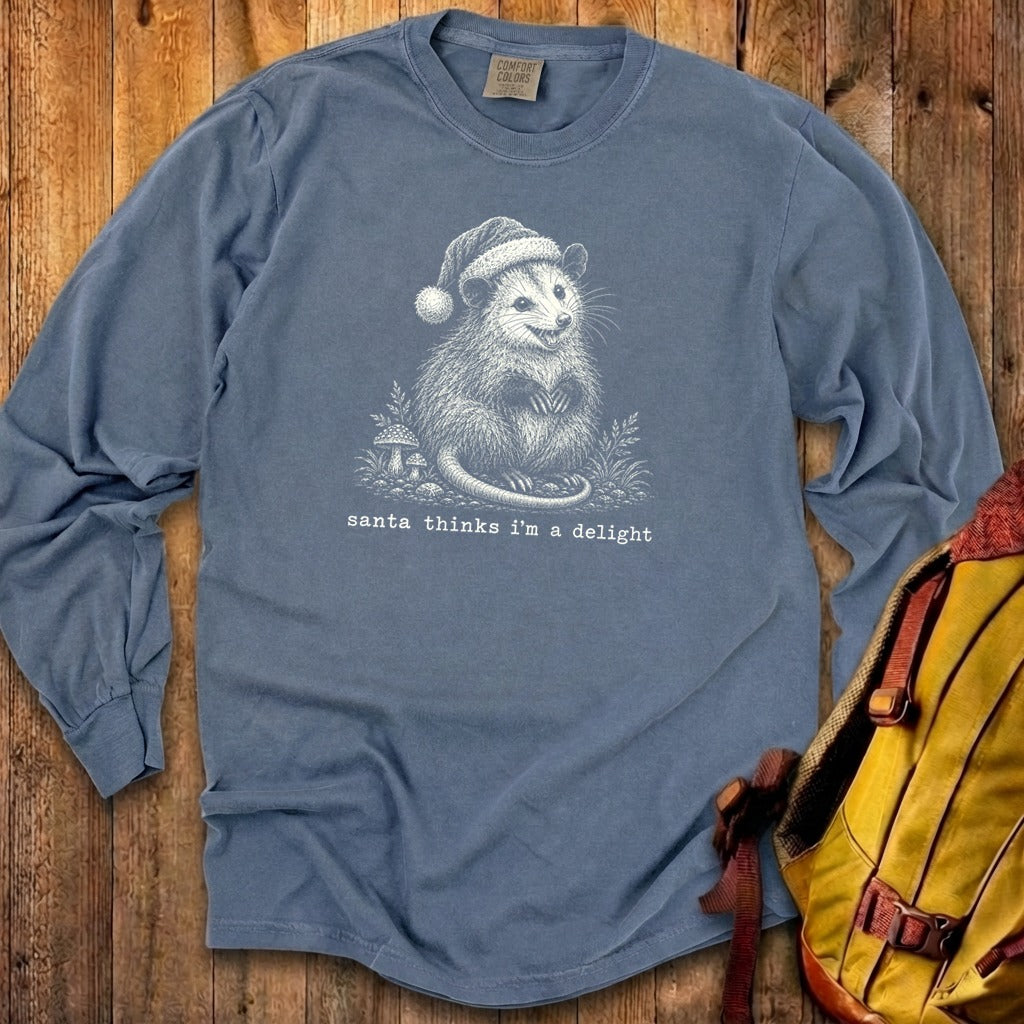 Santa Thinks I Am a Delight Possum Premium Long Sleeve