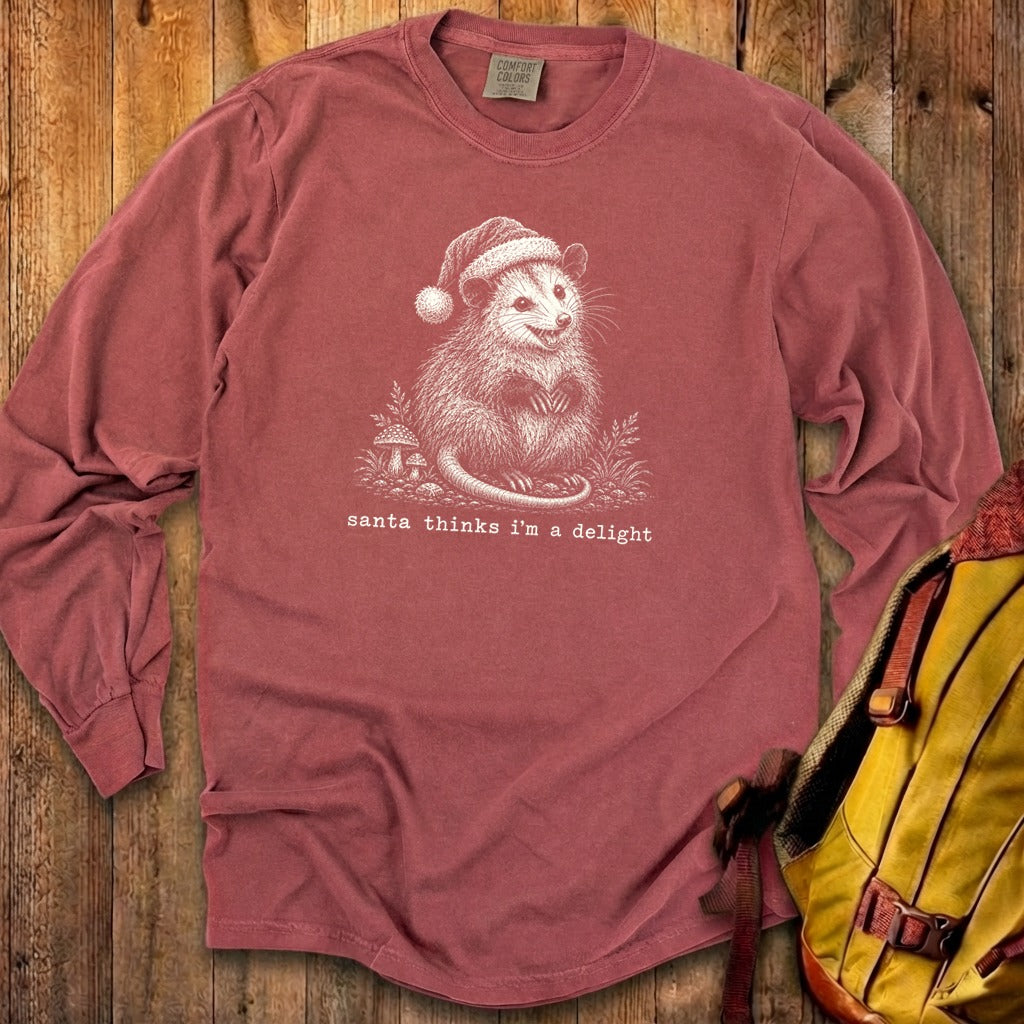 Santa Thinks I Am a Delight Possum Premium Long Sleeve