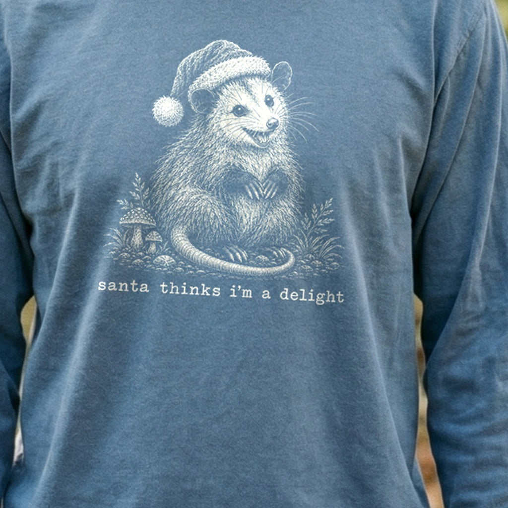 Santa Thinks I Am a Delight Possum Premium Long Sleeve