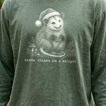 Santa Thinks I Am a Delight Possum Premium Long Sleeve