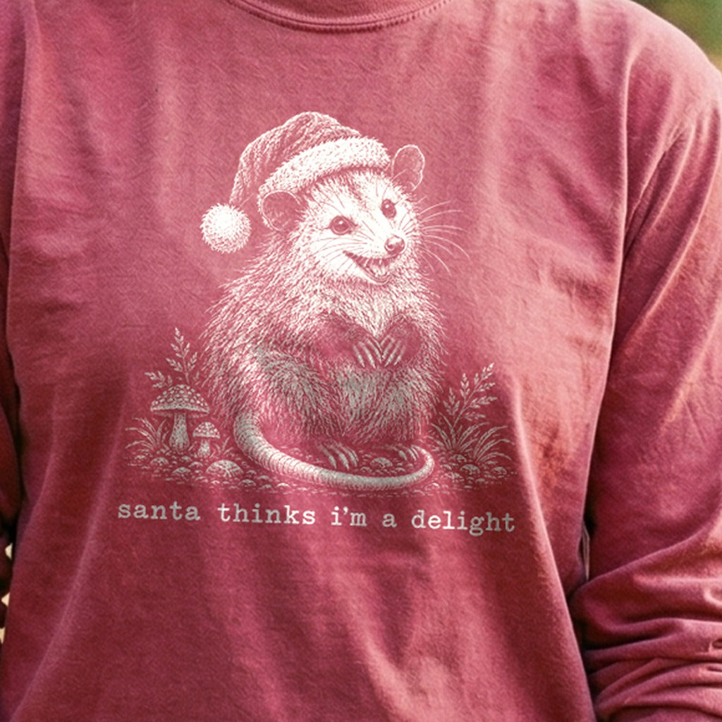 Santa Thinks I Am a Delight Possum Premium Long Sleeve