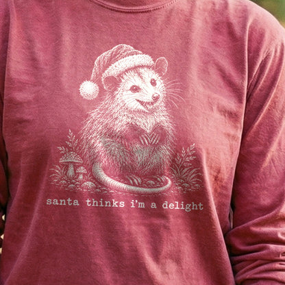 Santa Thinks I Am a Delight Possum Premium Long Sleeve