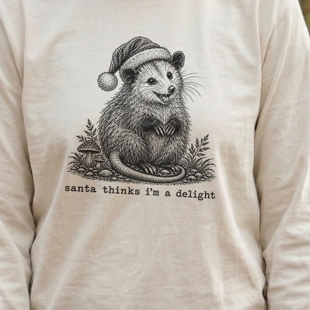 Santa Thinks I Am a Delight Possum Premium Long Sleeve