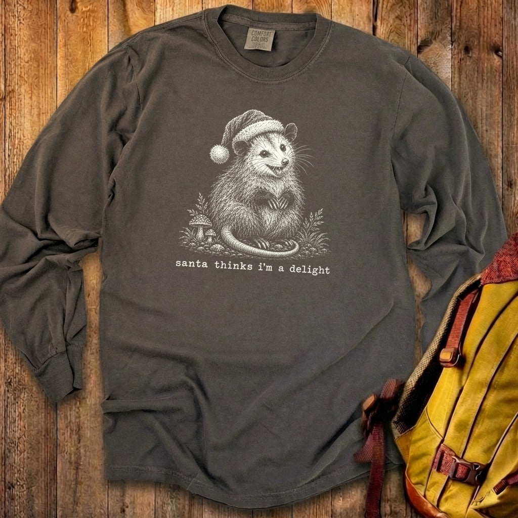 Santa Thinks I Am a Delight Possum Premium Long Sleeve