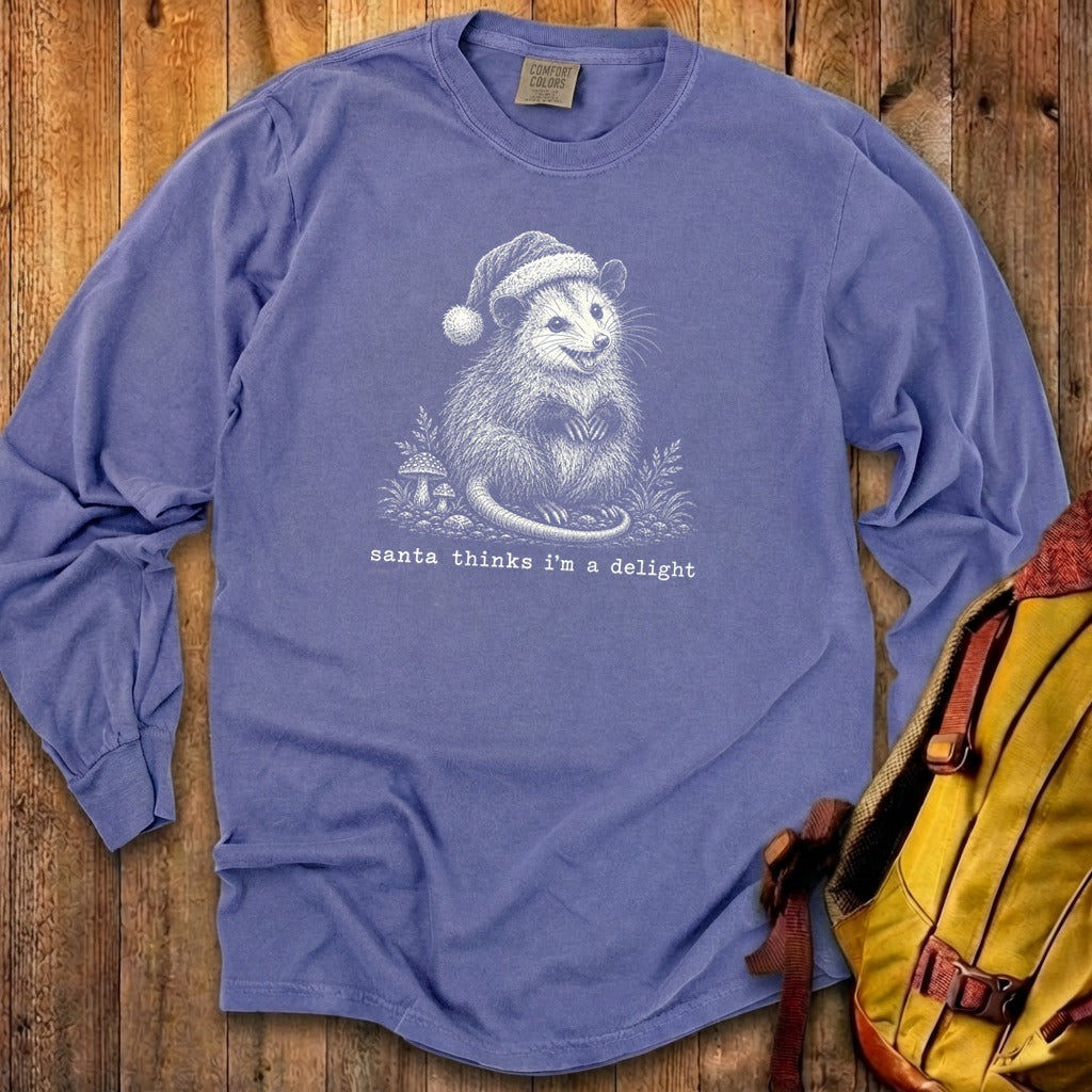 Santa Thinks I Am a Delight Possum Premium Long Sleeve
