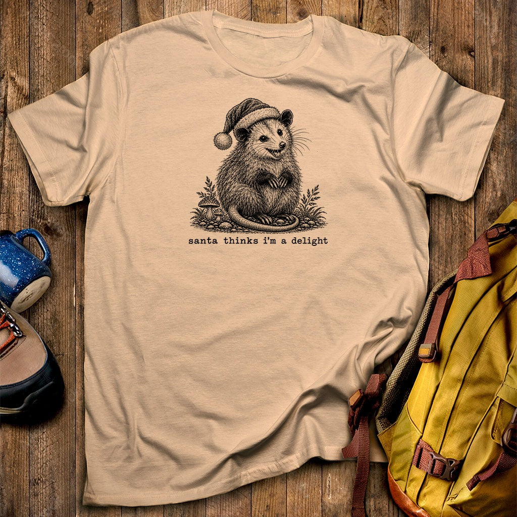 Santa Thinks I Am a Delight Possum T-Shirt