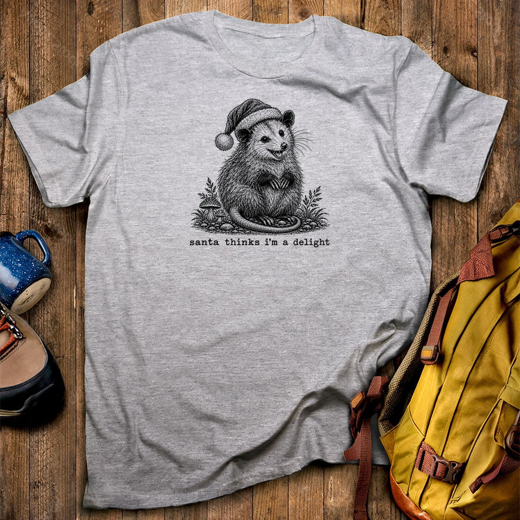 Santa Thinks I Am a Delight Possum T-Shirt