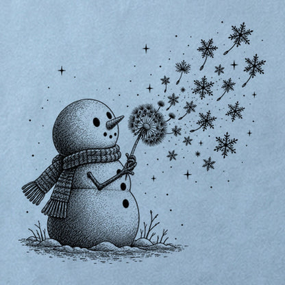 Snowman Dandelion Wish Cotton T-Shirt