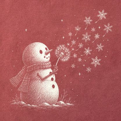 Snowman Dandelion Wish Cotton T-Shirt
