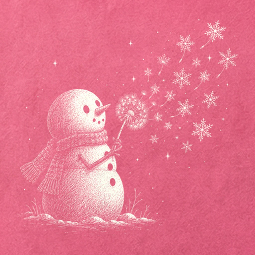 Snowman Dandelion Wish Cotton T-Shirt