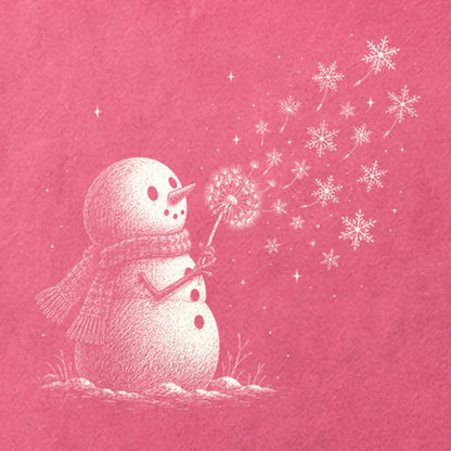 Snowman Dandelion Wish Cotton T-Shirt