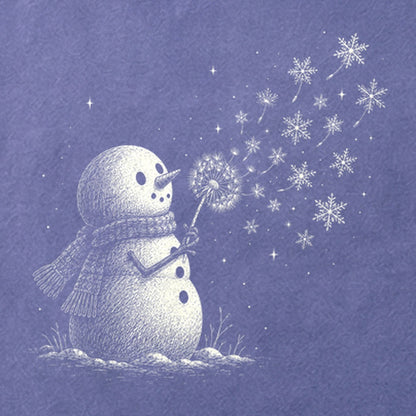 Snowman Dandelion Wish Cotton T-Shirt
