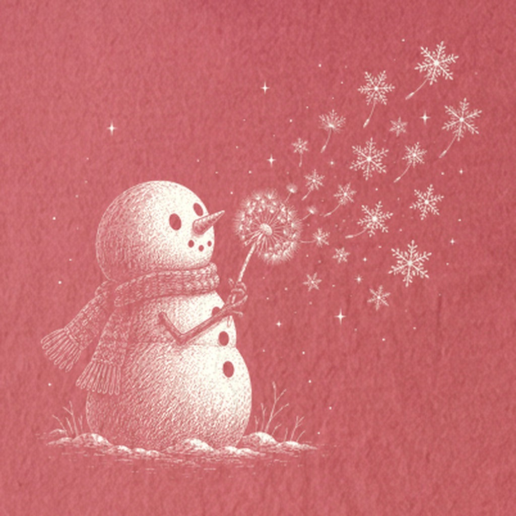 Snowman Dandelion Wish Kids Cotton T-Shirt
