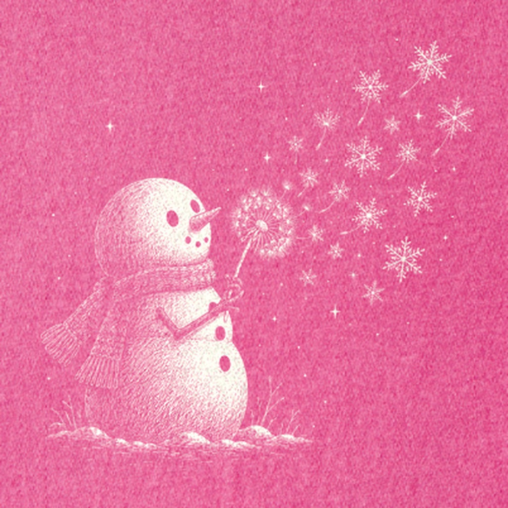Snowman Dandelion Wish Kids Cotton T-Shirt