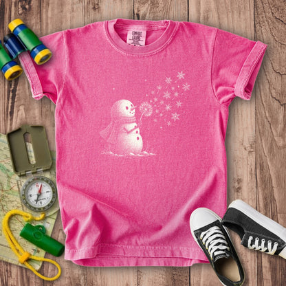 Snowman Dandelion Wish Kids Cotton T-Shirt