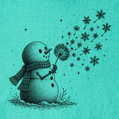 Snowman Dandelion Wish Kids Cotton T-Shirt