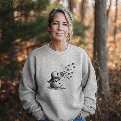 Snowman Dandelion Wish Crewneck Sweatshirt