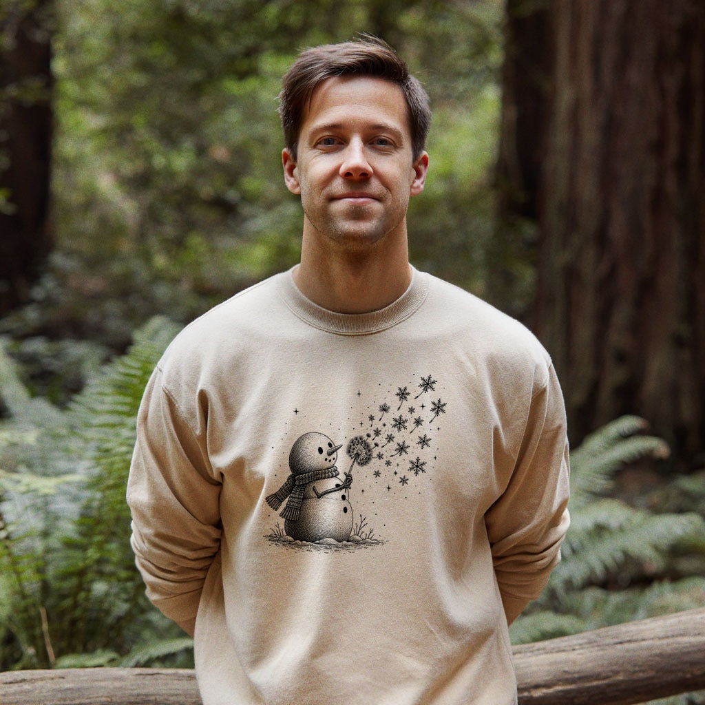 Snowman Dandelion Wish Crewneck Sweatshirt