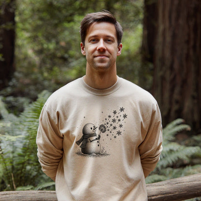 Snowman Dandelion Wish Crewneck Sweatshirt