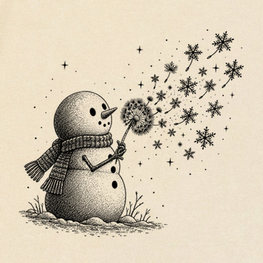 Snowman Dandelion Wish Premium Long Sleeve