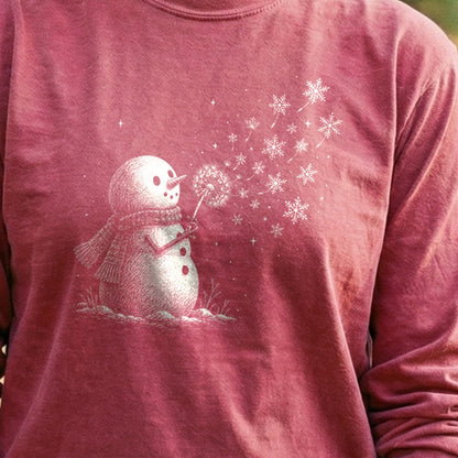Snowman Dandelion Wish Premium Long Sleeve