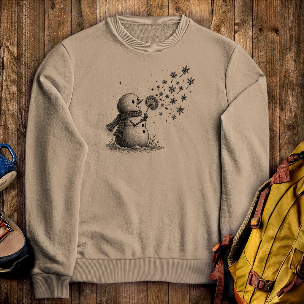 Snowman Dandelion Wish Crewneck Sweatshirt
