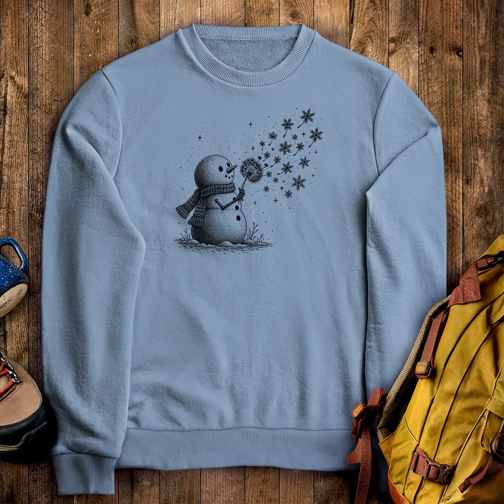 Snowman Dandelion Wish Crewneck Sweatshirt