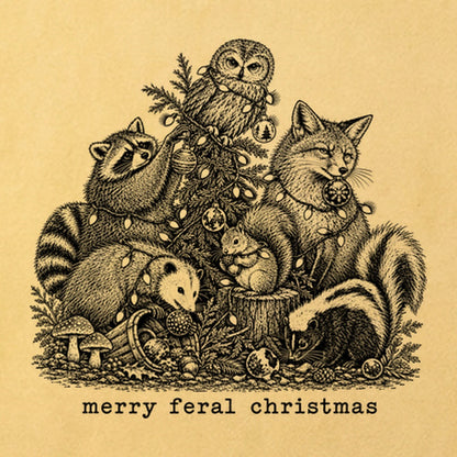 Merry Feral Christmas Cotton T-Shirt