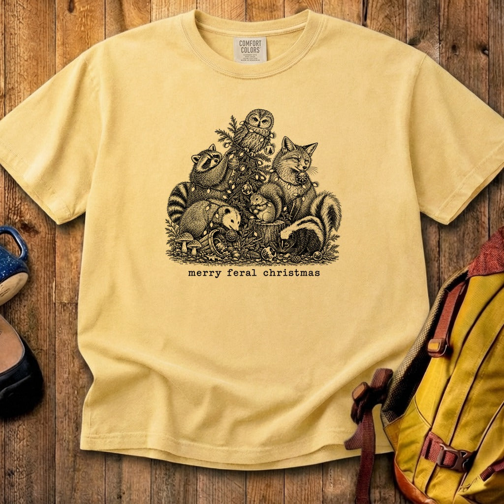 Merry Feral Christmas Cotton T-Shirt