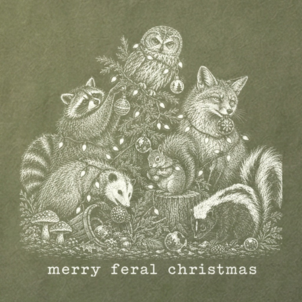 Merry Feral Christmas Cotton T-Shirt