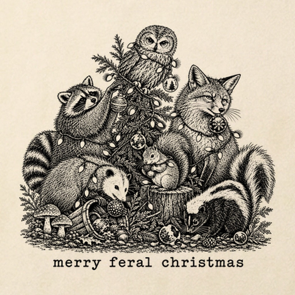 Merry Feral Christmas Cotton T-Shirt