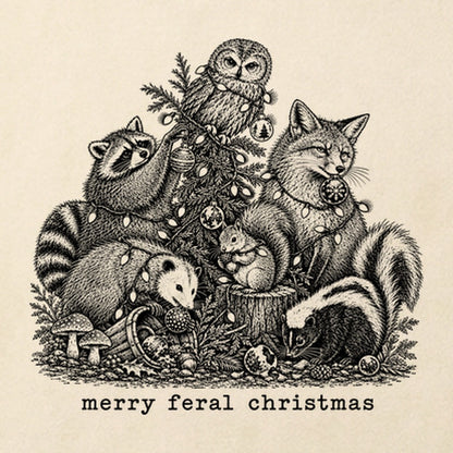 Merry Feral Christmas Cotton T-Shirt