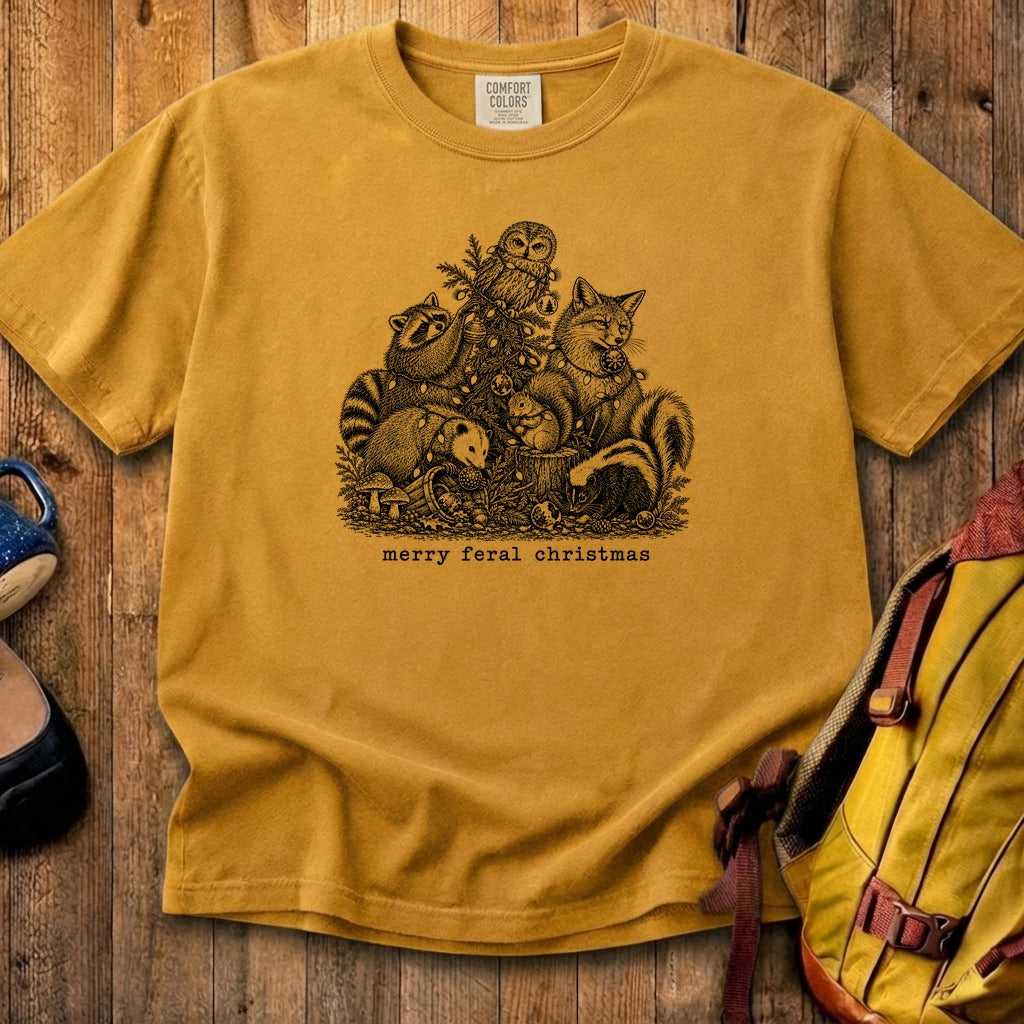 Merry Feral Christmas Cotton T-Shirt