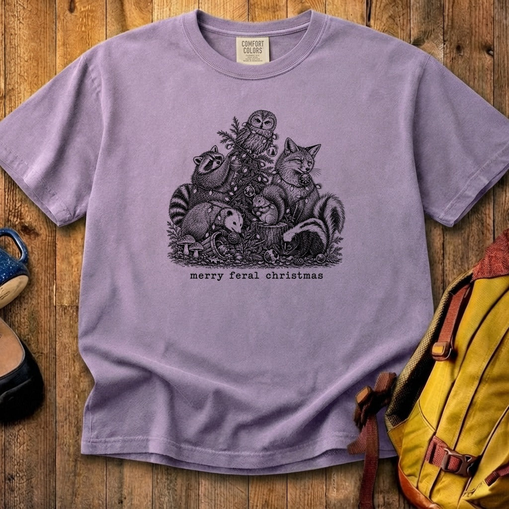 Merry Feral Christmas Cotton T-Shirt