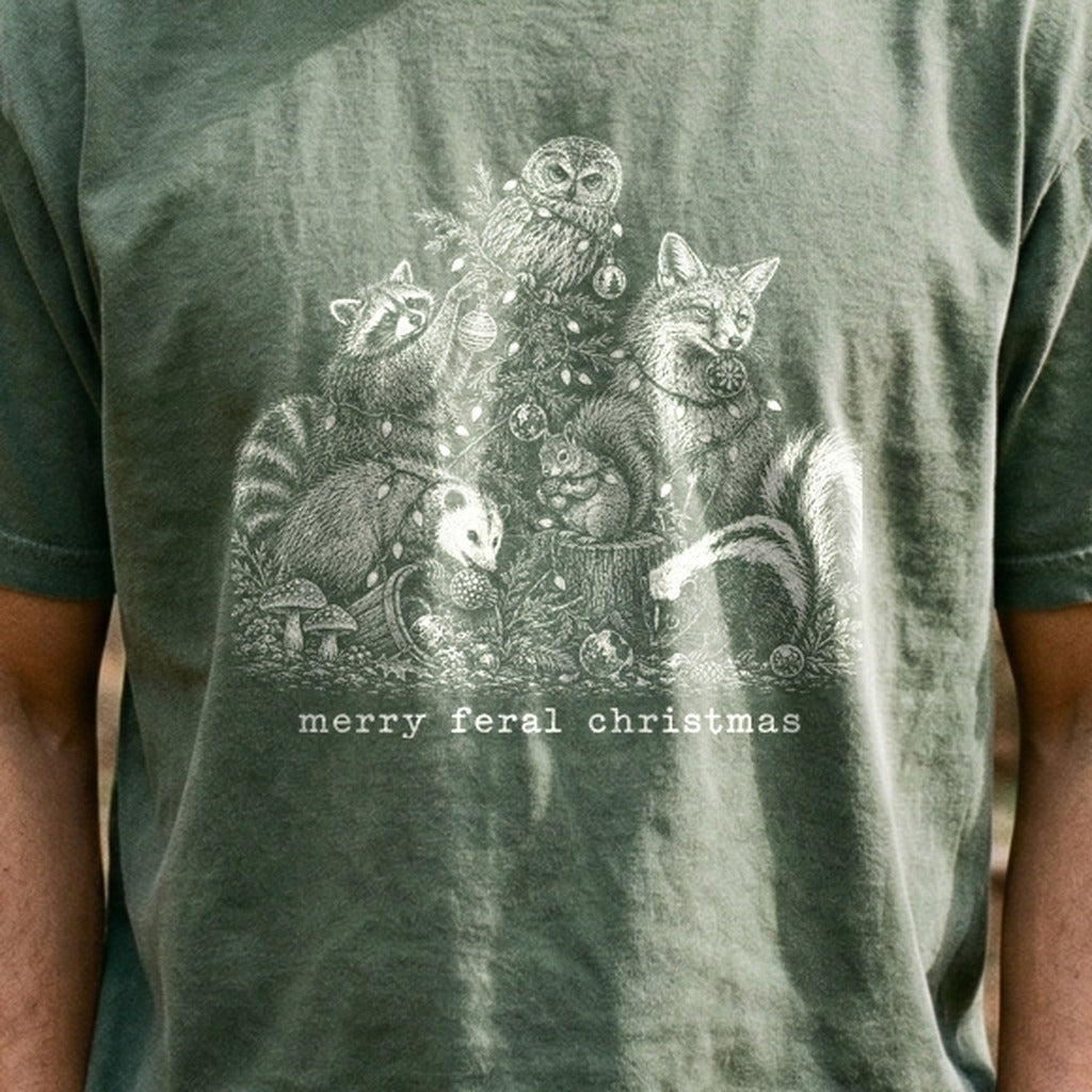 Merry Feral Christmas Cotton T-Shirt