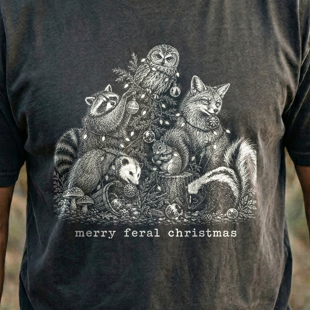 Merry Feral Christmas Cotton T-Shirt