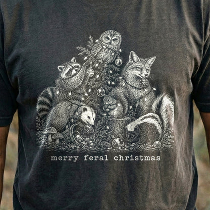 Merry Feral Christmas Cotton T-Shirt
