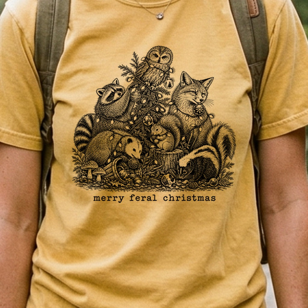Merry Feral Christmas Cotton T-Shirt