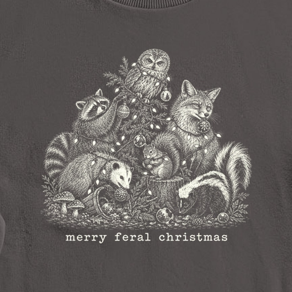 Merry Feral Christmas Crewneck Sweatshirt